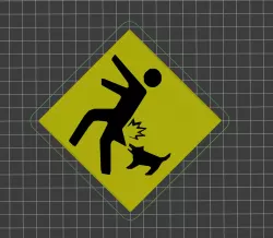 Warning: ass biting dog - danger sign