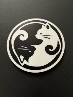 Yin-Yang Cats Coaster