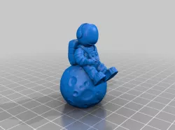 Astronaut sitting on the moon (complete and 2 parts)