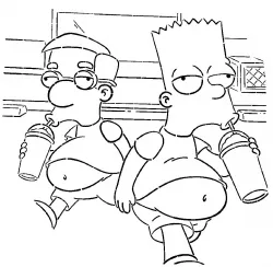 Bart and Milhouse stencil