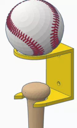 Baseball and Bat Wall Mount