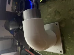 Blasting cabinet cyclone dust collector hose adapter