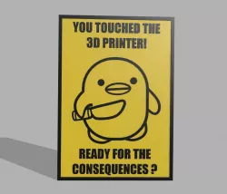 Cute duck with knife threatens you