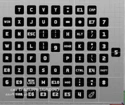 Fla 70% DSA Ortholinear MX CHERRY Keycaps // labeled // single Extruder multicolor