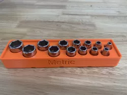 Gridfinity Socket Rail for 1/4" Drive Snap-On Sockets
