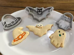Halloween Cutters for Cookies or Playdough: Witch Hat, Bat, Ghost