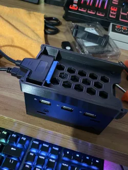 MASE Front Open - MiSTer Attached SATA Enclosure for MiSTer FPGA consoles