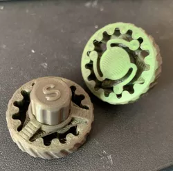 Print-in-place Rotary Fidget Detent Knob with detent strength options