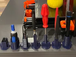 Prusa Tool Holder v2 for Pliers, Hex, Glue, Remote, SD, Flashlight, Screwdriver, and more