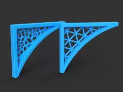 Shelf Bracket Voronoi And Triangles Design | Scalable