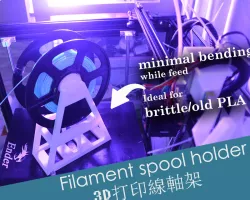 Spool holder with minimal filament bending while feeding