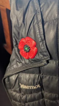 3 color poppy for Remembrance Day (with magnet)
