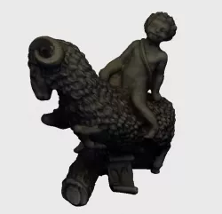 Aries Zodiac sign figure symbol from 3d scanned from sculpture with mesh