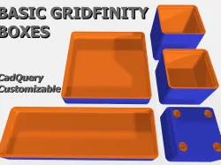 Basic Undivided Gridfinity Boxes (CadQuery Customizable)