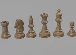 Chess Figure Set Dubrovnik [FIDE-Kingsize 3.75"] - mod easy-to-print [for a board with 2x2 inch / 50mmx50mm fieldsize]