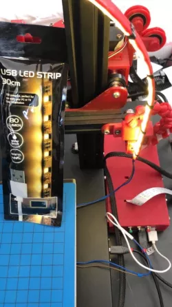 CR-10 pi camera bracket for flexible mount incl. LED stripe support