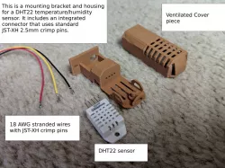 DHT22 Mounting Bracket  with Integrated JST-XH Connector