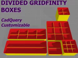 Divided Gridfinity Boxes (CadQuery Customizable)