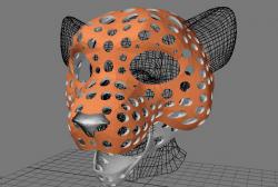 Fursuit- or puppet-head base - version 54 - snow leopard