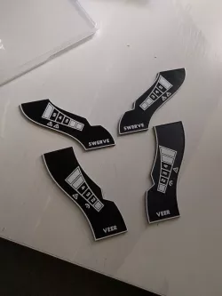 Gaslands Veer Right and Swerve Right 32mm Moving Templates