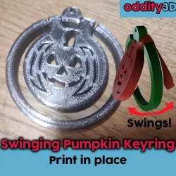 Halloween Swinging Pumpkin Keyring