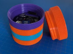 Knurled Container Modular Threaded Stackable