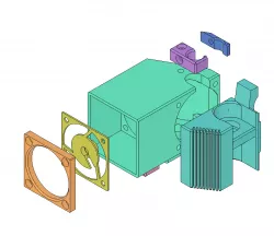 Prusa Mini E3D Revo Micro Mount and 20mm fan mount with backlit