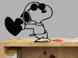 Snoopy as Joe Cool holding a heart