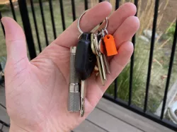 Tiny keychain pill container