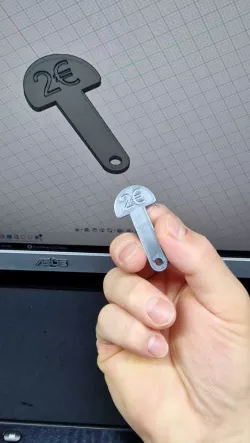 2€ euro trolley key / chiave per prendere il carrello