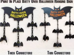 Batty Over Halloween Print in Place Hanging Bat Decoration
