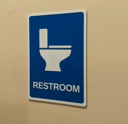 Customizable Raised or Inlaid Multicolor Sign with Logo & Text (MMU Optional) Gender Neutral Bathroom Sign