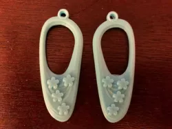 Elongated Loop Flower Earrings 