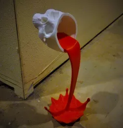 Floating, spilling skull