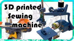Functioning DIY sewing machine with chain stitch hook 