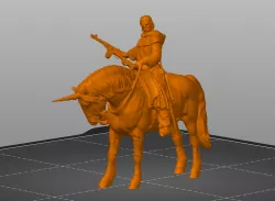 Jan Žižka riding unicorn with PPSh-41 in his hand