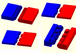 Parametric, Hermaphroditic, Snap-together Hinge