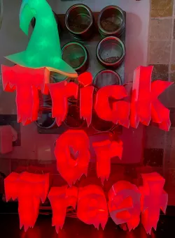 Pixel Trick or Treat sign