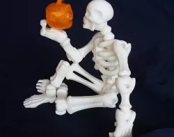 Printable Skeleton with a Little Pumpkin