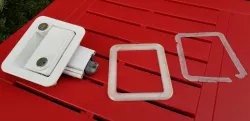 RV door latch trim