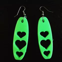 Three Heart Earrings