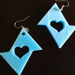 Triangle Heart Earrings