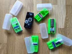 Battery boxes using the lid from cover slip box (VWR (cat no 631-0120)