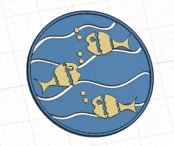 Coaster with ocean theme plus holder