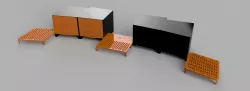 Desktop Drawers interlockable with Samsung CHG90 49" Monitor legs