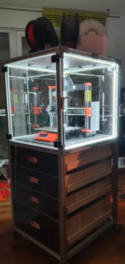 Drucker Gehäuse (fahrbar) mit Schubladen und verschiedenen Extras / Printer Housing moveable, drawers etc.
