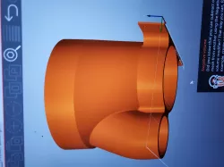 Dust collection System ducking coupler #2 (6" metal in, Y to 4" metal & 2" PVC out)