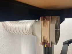 Enclosure fan ventilation (Ikea Lack) for a 92 mm fan with static pressure enhancer (axial compressor)