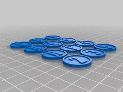 Gloomhaven Letter and Number Tokens
