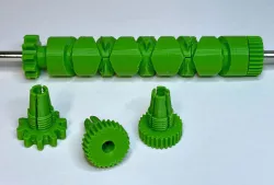 Mechanical reversing worm shaft for fischertechnik models